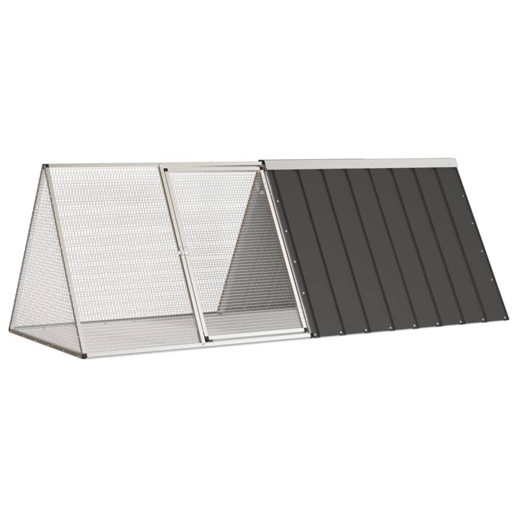 Kaninbur 201,5x80,5x71 cm galvaniseret stål antracitgrå