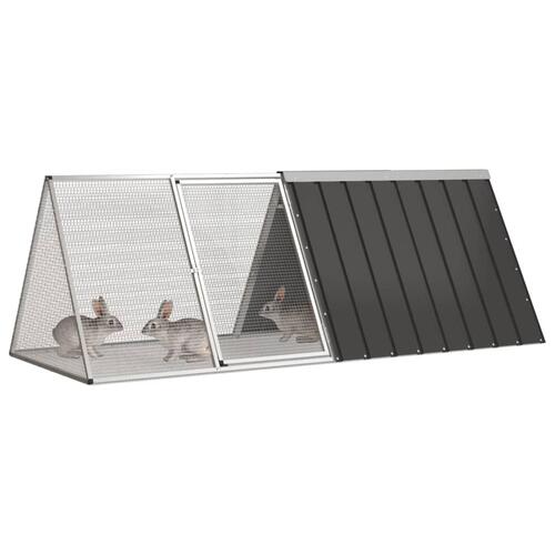 Kaninbur 201,5x80,5x71 cm galvaniseret stål antracitgrå