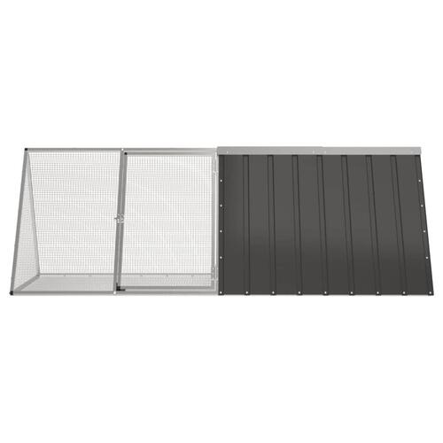 Kaninbur 201,5x80,5x71 cm galvaniseret stål antracitgrå