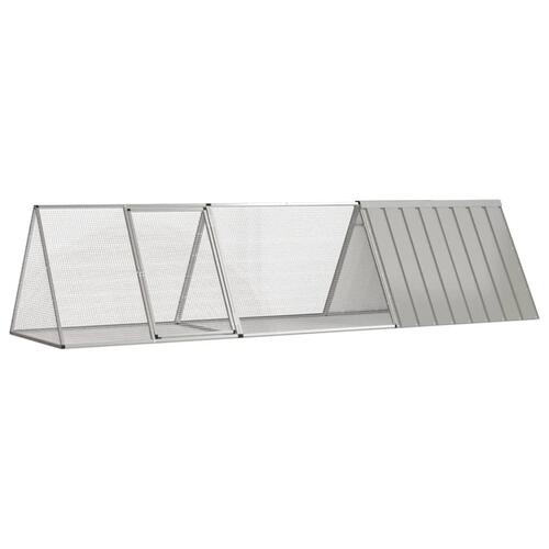 Kaninbur 302,5x80,5x71 cm galvaniseret stål grå