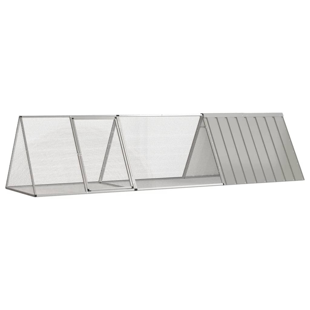 Kaninbur 302,5x80,5x71 cm galvaniseret stål grå