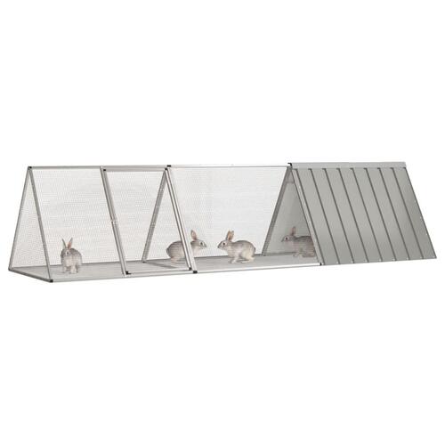 Kaninbur 302,5x80,5x71 cm galvaniseret stål grå