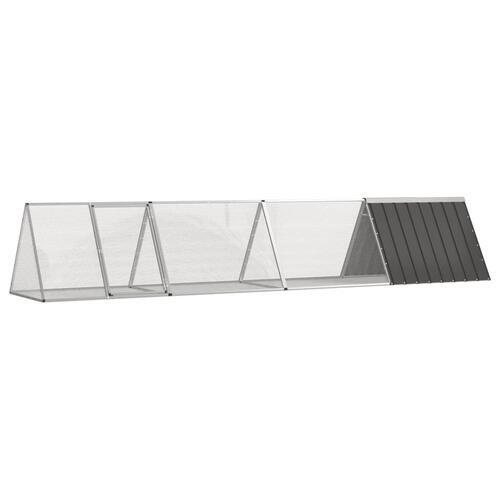 Kaninbur 403,5x80,5x71 cm galvaniseret stål antracitgrå