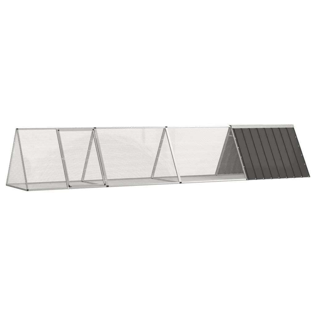 Kaninbur 403,5x80,5x71 cm galvaniseret stål antracitgrå