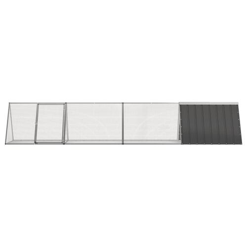 Kaninbur 403,5x80,5x71 cm galvaniseret stål antracitgrå