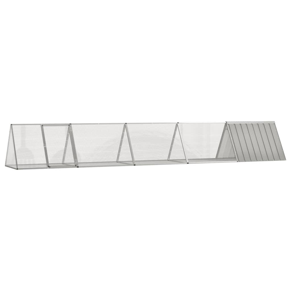Kaninbur 504,5x80,5x71 cm galvaniseret stål grå