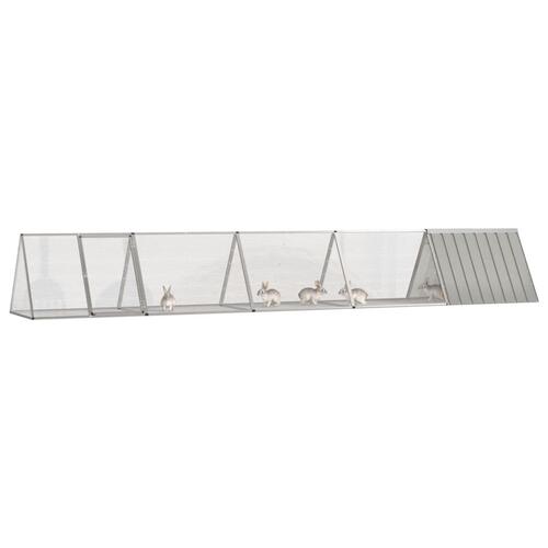 Kaninbur 504,5x80,5x71 cm galvaniseret stål grå