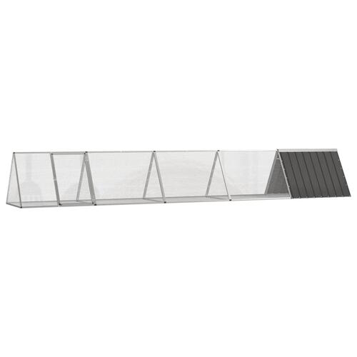Kaninbur 504,5x80,5x71 cm galvaniseret stål antracitgrå
