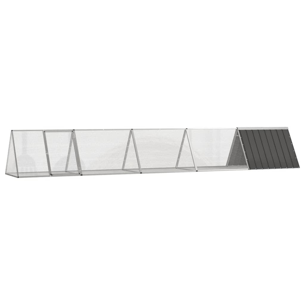 Kaninbur 504,5x80,5x71 cm galvaniseret stål antracitgrå