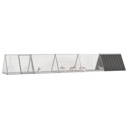 Kaninbur 504,5x80,5x71 cm galvaniseret stål antracitgrå