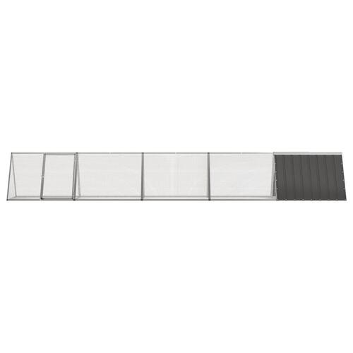 Kaninbur 504,5x80,5x71 cm galvaniseret stål antracitgrå