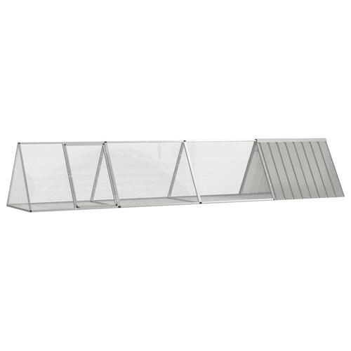 Kaninbur 403,5x80,5x71 cm galvaniseret stål grå