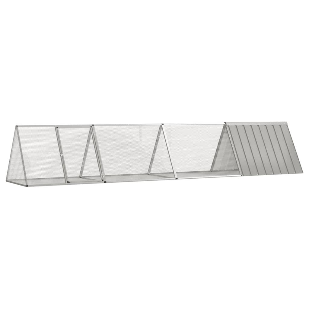 Kaninbur 403,5x80,5x71 cm galvaniseret stål grå