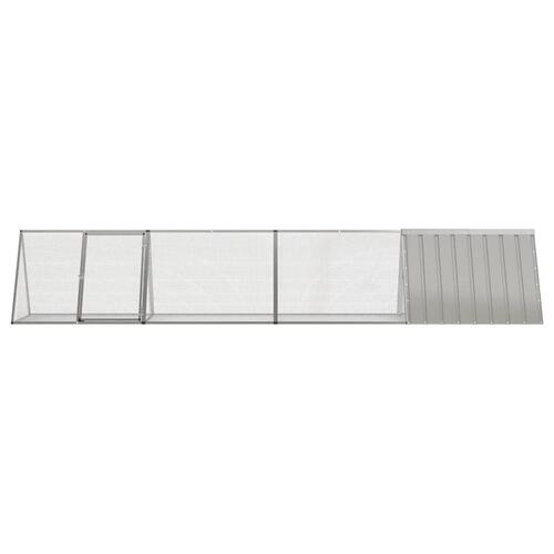 Kaninbur 403,5x80,5x71 cm galvaniseret stål grå