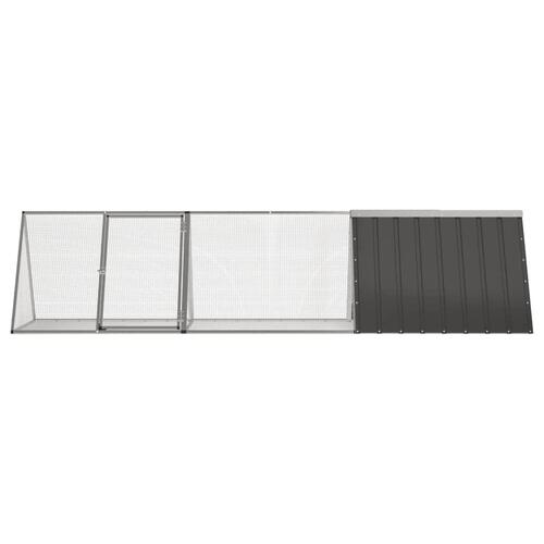 Kaninbur 302,5x80,5x71 cm galvaniseret stål antracitgrå