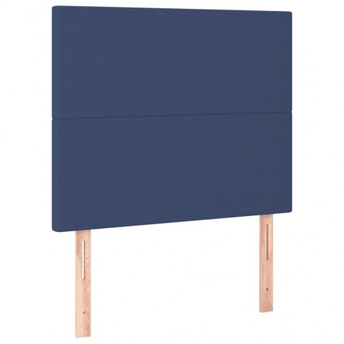 Kontinentalseng med madras 100×200 cm - stof, blå