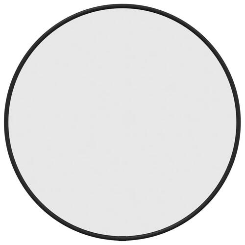 Vægspejl Ø 40 cm rundt sort