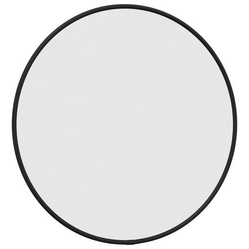 Vægspejl Ø 40 cm rundt sort