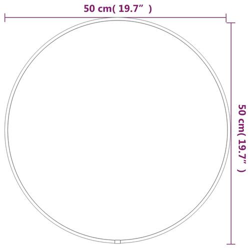 Vægspejl Ø 50 cm rundt sort