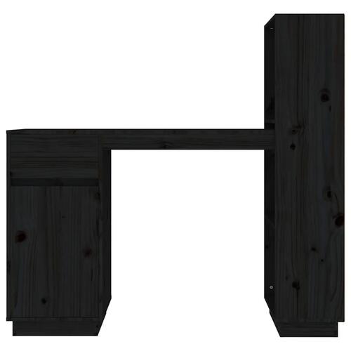 Skrivebord 110x53x117 cm massivt fyrretræ sort