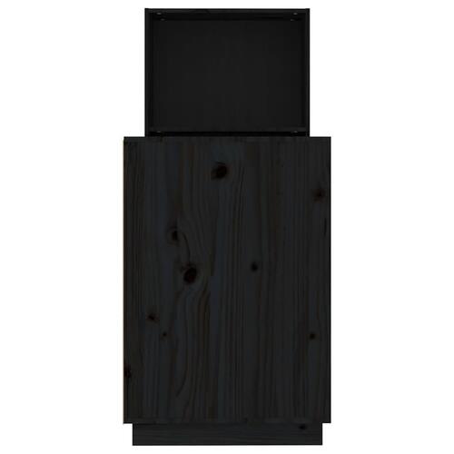 Skrivebord 110x53x117 cm massivt fyrretræ sort