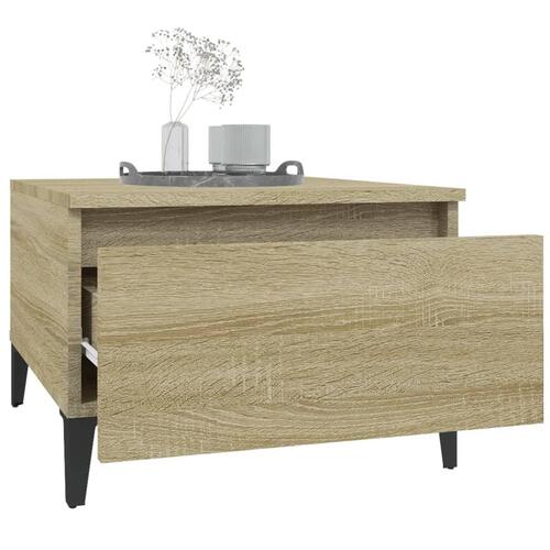 Sidebord 50x46x35 cm konstrueret træ sonoma-eg