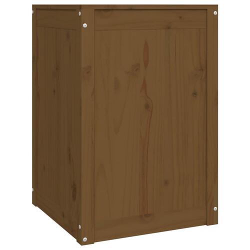 Vasketøjskurv 44x44x66 cm massivt fyrretræ gyldenbrun