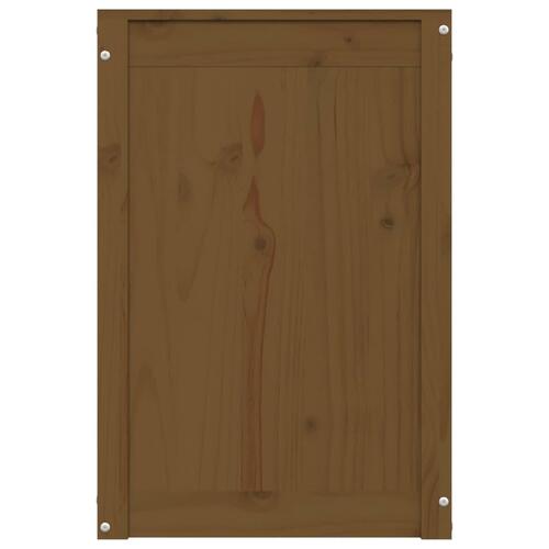 Vasketøjskurv 44x44x66 cm massivt fyrretræ gyldenbrun