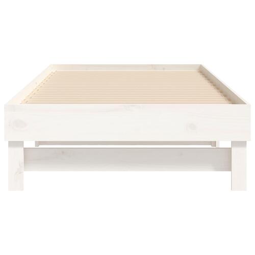 Daybed med udtræk 2x(75x190) cm massivt fyrretræ hvid