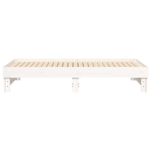 Daybed med udtræk 2x(75x190) cm massivt fyrretræ hvid
