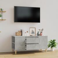 Tv-bord 102x44,5x50 cm konstrueret træ betongrå