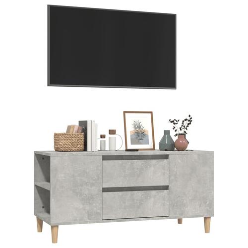 Tv-bord 102x44,5x50 cm konstrueret træ betongrå