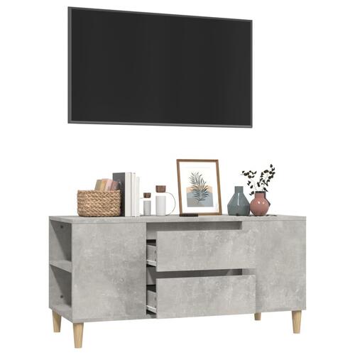 Tv-bord 102x44,5x50 cm konstrueret træ betongrå