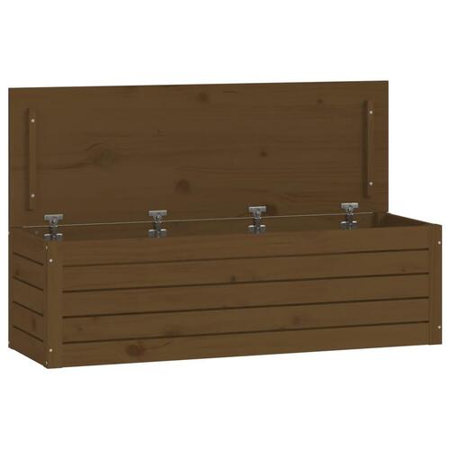 Opbevaringskasse 109x36,5x33 cm massivt fyrretræ gyldenbrun