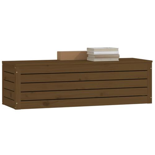 Opbevaringskasse 109x36,5x33 cm massivt fyrretræ gyldenbrun