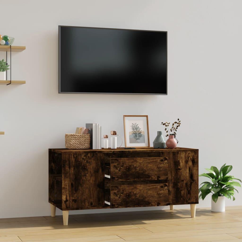 Tv-bord 102x44,5x50 cm konstrueret træ røget egetræ