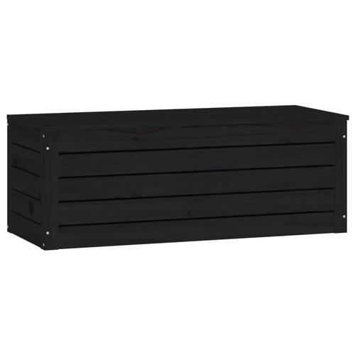 Opbevaringskasse 89x36,5x33 cm massivt fyrretræ sort