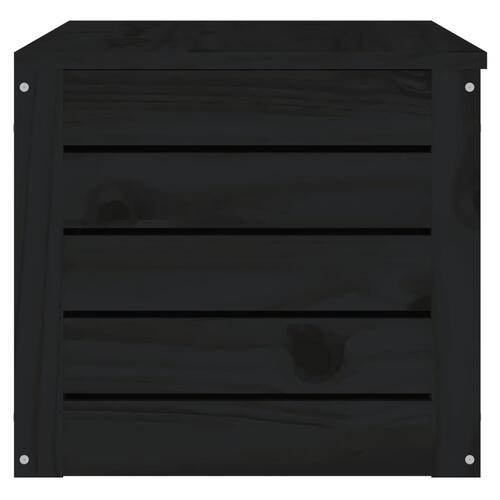 Opbevaringskasse 89x36,5x33 cm massivt fyrretræ sort