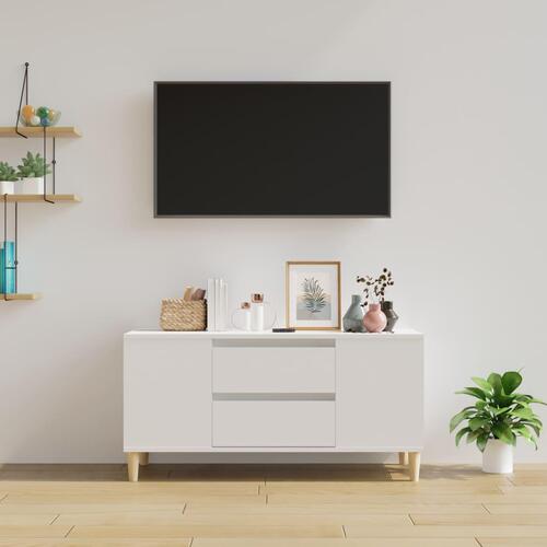 Tv-bord 102x44,5x50 cm konstrueret træ hvid