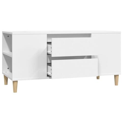 Tv-bord 102x44,5x50 cm konstrueret træ hvid