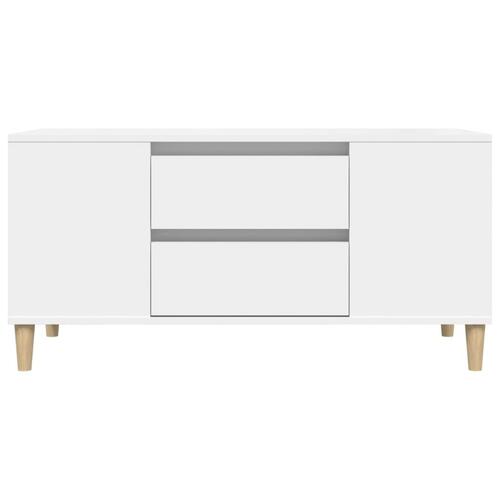 Tv-bord 102x44,5x50 cm konstrueret træ hvid