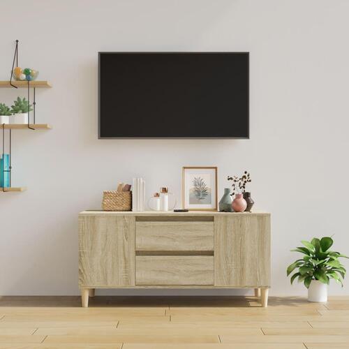 Tv-bord 102x44,5x50 cm konstrueret træ sonoma-eg