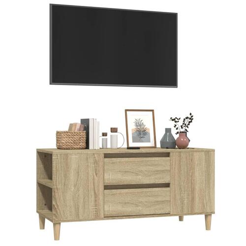 Tv-bord 102x44,5x50 cm konstrueret træ sonoma-eg