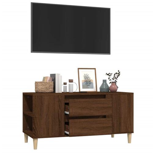 Tv-bord 102x44,5x50 cm konstrueret træ brun egetræsfarve