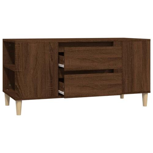 Tv-bord 102x44,5x50 cm konstrueret træ brun egetræsfarve