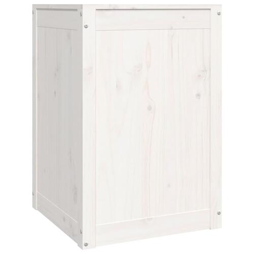 Vasketøjskurv 44x44x66 cm massivt fyrretræ hvid