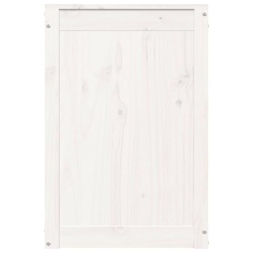Vasketøjskurv 44x44x66 cm massivt fyrretræ hvid