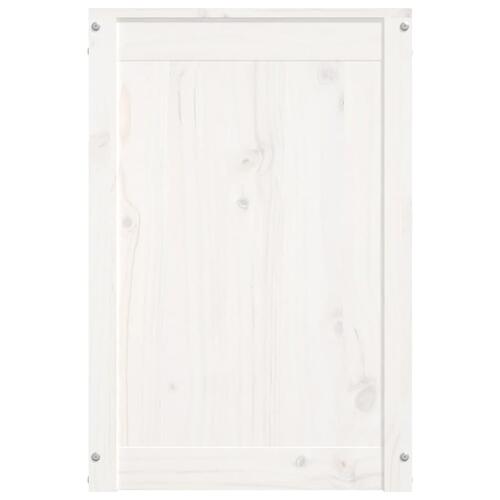 Vasketøjskurv 44x44x66 cm massivt fyrretræ hvid