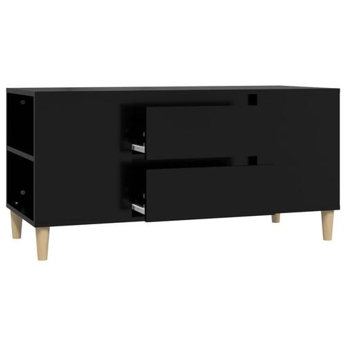 Tv-bord 102x44,5x50 cm konstrueret træ sort