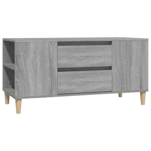 Tv-bord 102x44,5x50 cm konstrueret træ grå sonoma-eg